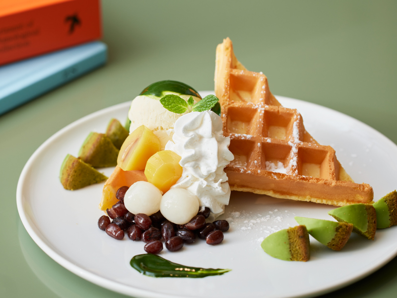 ワッフルプレートセット<br>～霧島抹茶と和スイーツ～<br>1,430円
