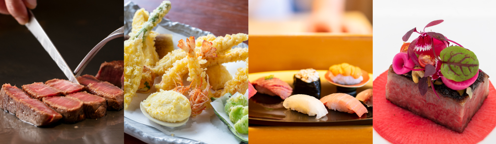 Wide selection of restaurants featuring seasonal Japanese delicacies