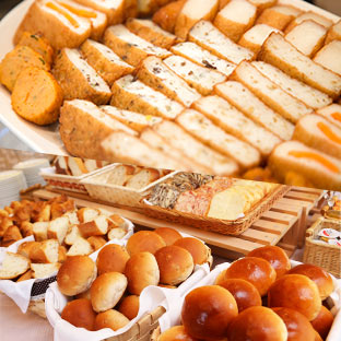 House-made satsuma-age (fried fishcake) and freshly baked bread