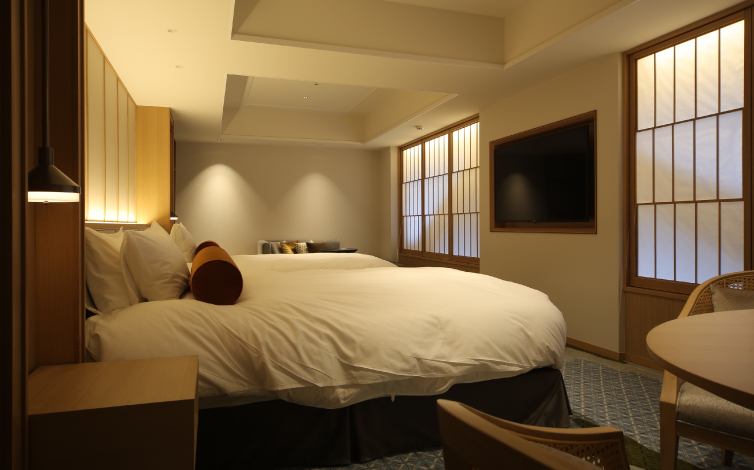 现代日式双床房
