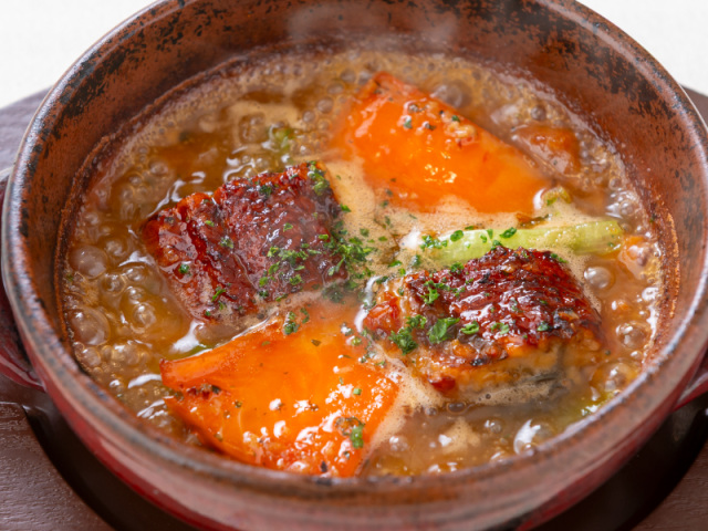 シェフスペシャル薩摩サーモンと鰻のピルピル