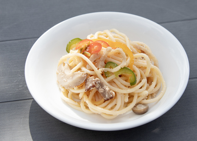 茶美豚入り明太子パスタ