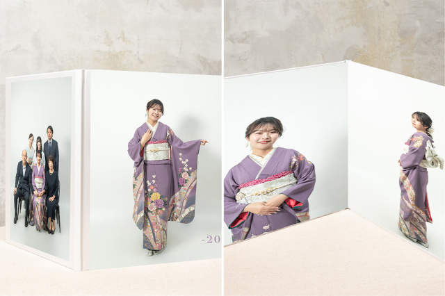 ①2面デジタル台紙（4カットレイアウト1枚）