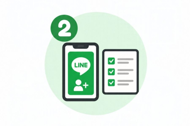 ②LINEの友だち追加&アンケート回答